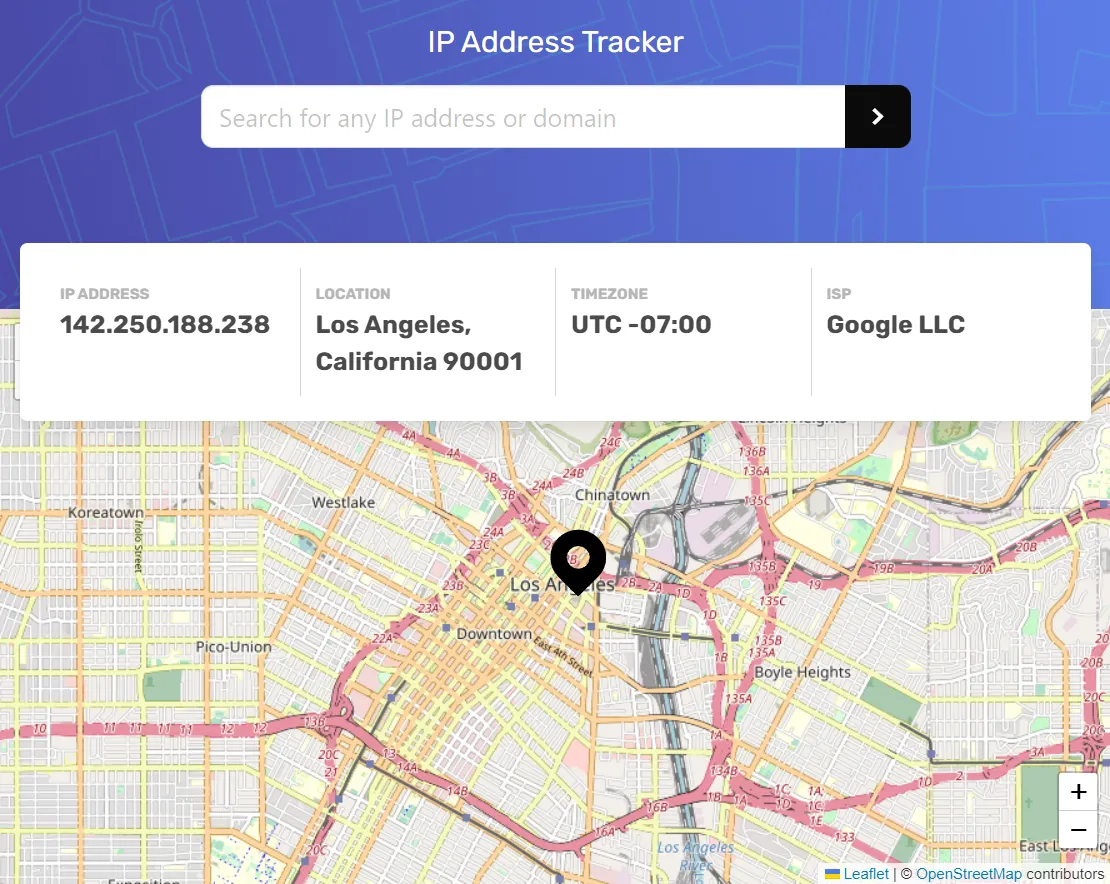 IP Address Tracker Project